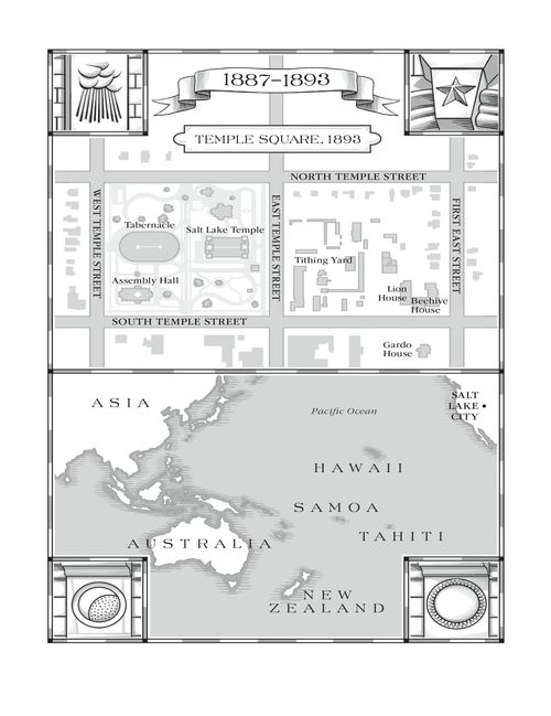 map of Temple Square, Pacific islands