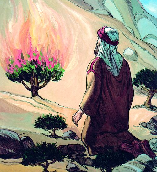 Moses and burning bush