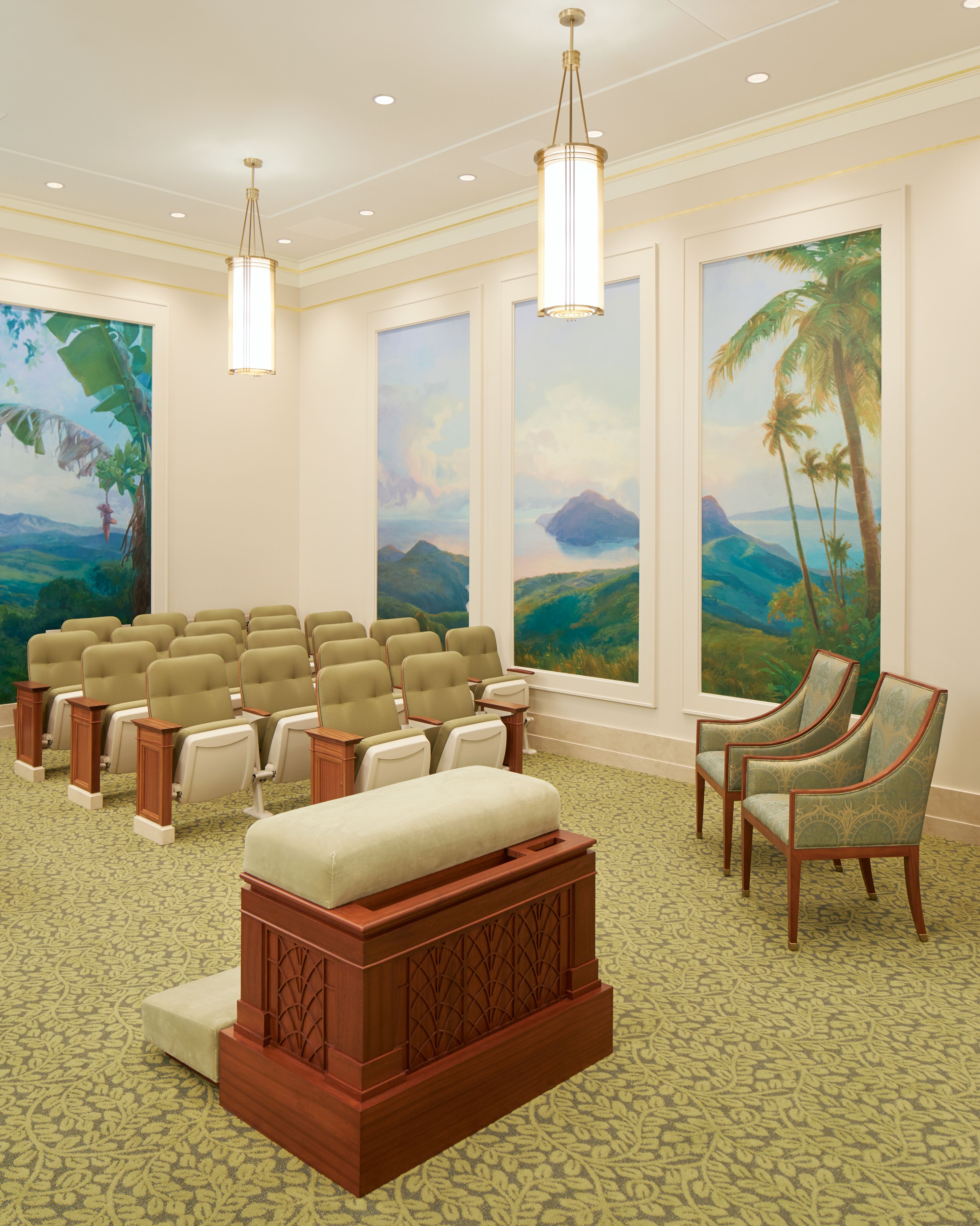 An instruction room in the Port-au-Prince Haiti Temple.