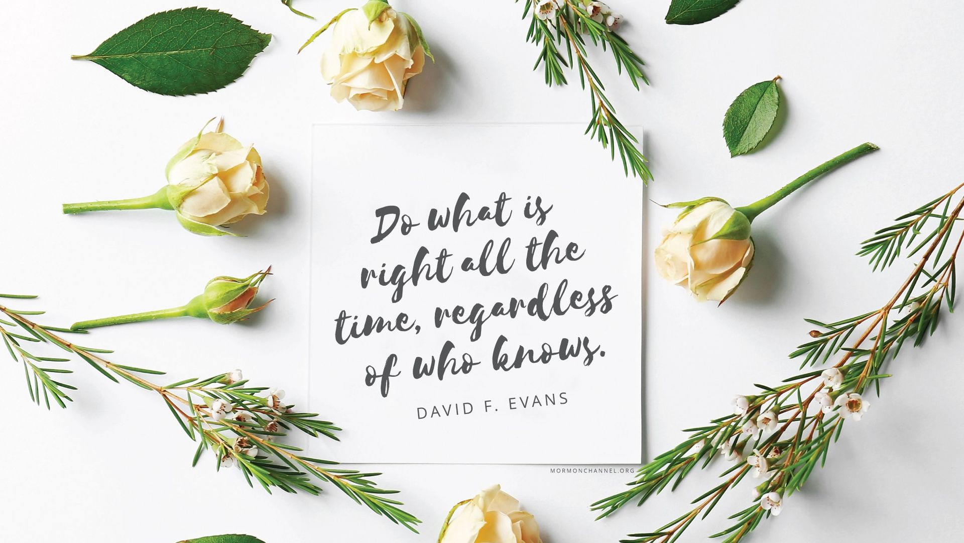 “Do what is right all the time, regardless of who knows.”—Elder David F. Evans, “Tenacity and Discipleship”