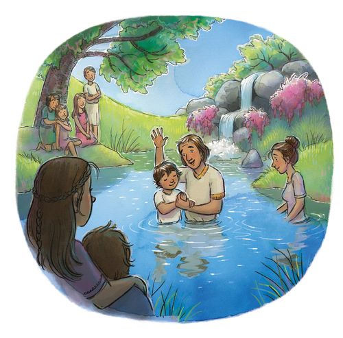 Alma baptizing young boy