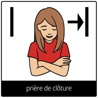 Pictogramme de l’Évangile pour « prière de clôture »