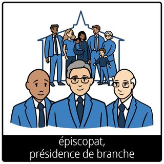 Pictogramme de l’Évangile pour « épiscopat, présidence de branche »