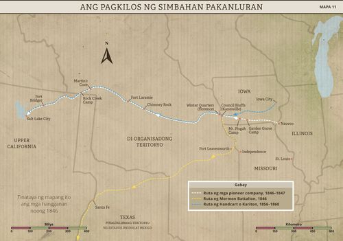 ang mapa ng paglalakbay pakanluran