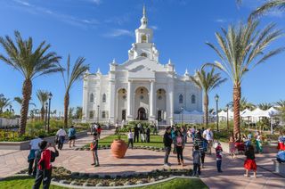 TIJUANA MEXICO TEMPLE COURTYARD, GUESTS AND VISITORS