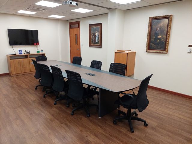 Photos of working and eating areas inside the Brazil Missionary Training Center