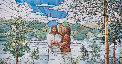 John the Baptist baptizing Jesus