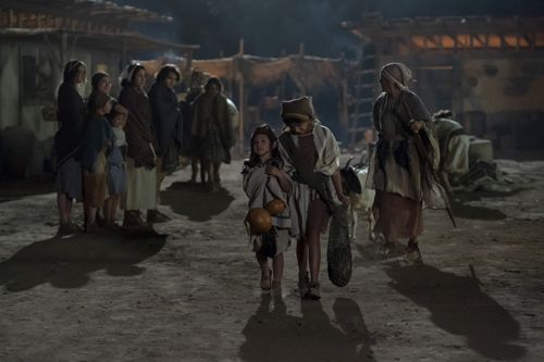 Ishmael's wife and Nephite children leave home to flee into the wilderness.