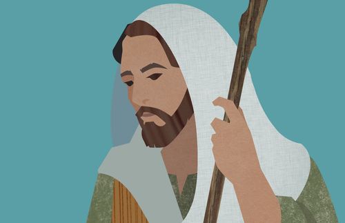 illustration of Savior holding a staff