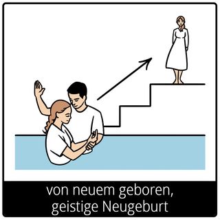 Symbol für Evangeliumsbegriff: von neuem geboren, geistige Neugeburt