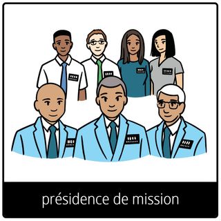 Pictogramme de l’Évangile pour « présidence de mission »