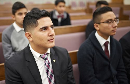 young men in church