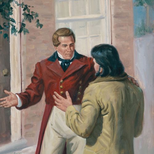 Joseph Smith praat met William W. Phelps