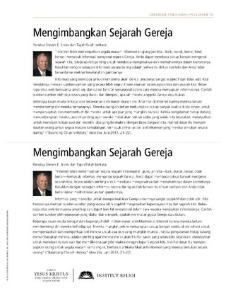 selebaran, Mengimbangkan Sejarah Gereja