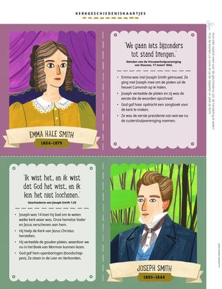 cutout cards of Emma and Joseph Smith