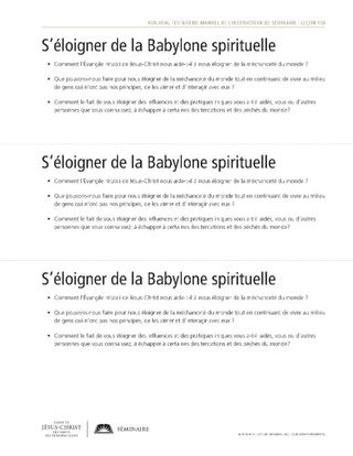 document, S’éloigner de la Babylone spirituelle