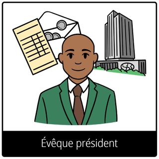 Pictogramme de l’Évangile pour « Évêque président »