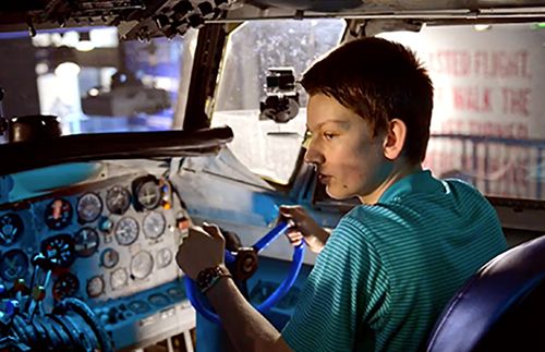 grandson in the cockpit