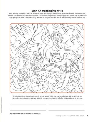 coloring page of Jesus calming the storm