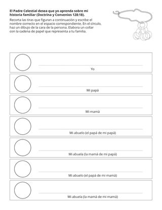 Hoja de actividades: El Padre Celestial quiere que averigüe sobre mi historia familiar