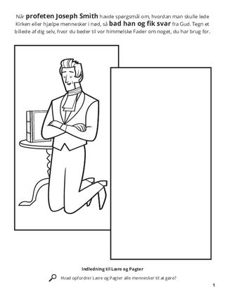 Joseph Smith Prayed for Answers coloring page