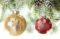 ornaments with reflections of people