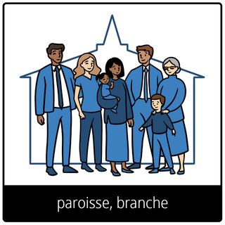 Pictogramme de l’Évangile pour « paroisse, branche »