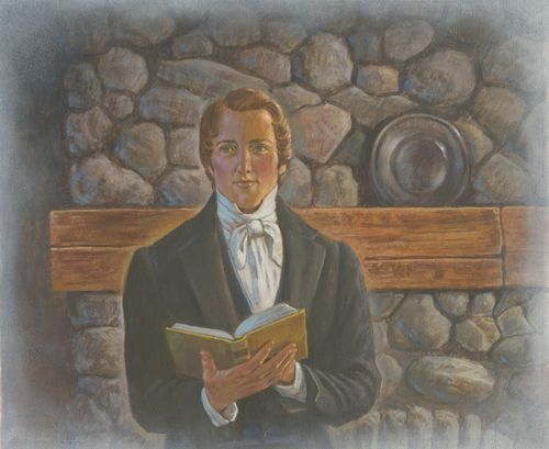 Joseph Smith holding scriptures