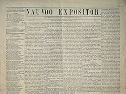 The Nauvoo Expositor, June 7, 1844. Church History Library, Salt Lake City.