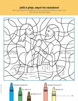 coloring page of Jesus being baptized