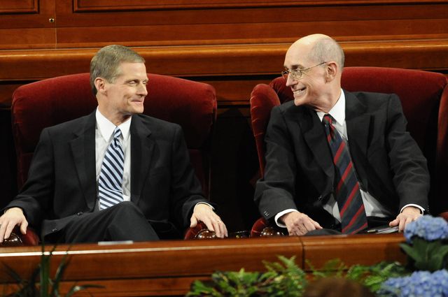 David A. Bednar and Henry B. Eyring at General Conference