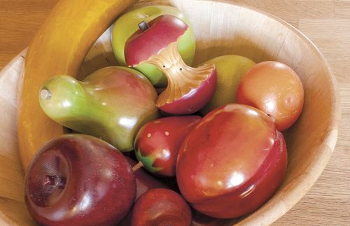 bowl of fake fruit