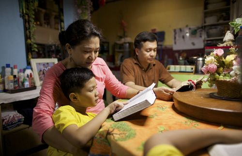 Family reading scriptures