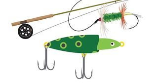 fishing pole and lure