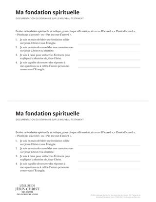 Spiritual Foundation handout