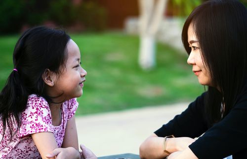 Mother-and-daughter conversation