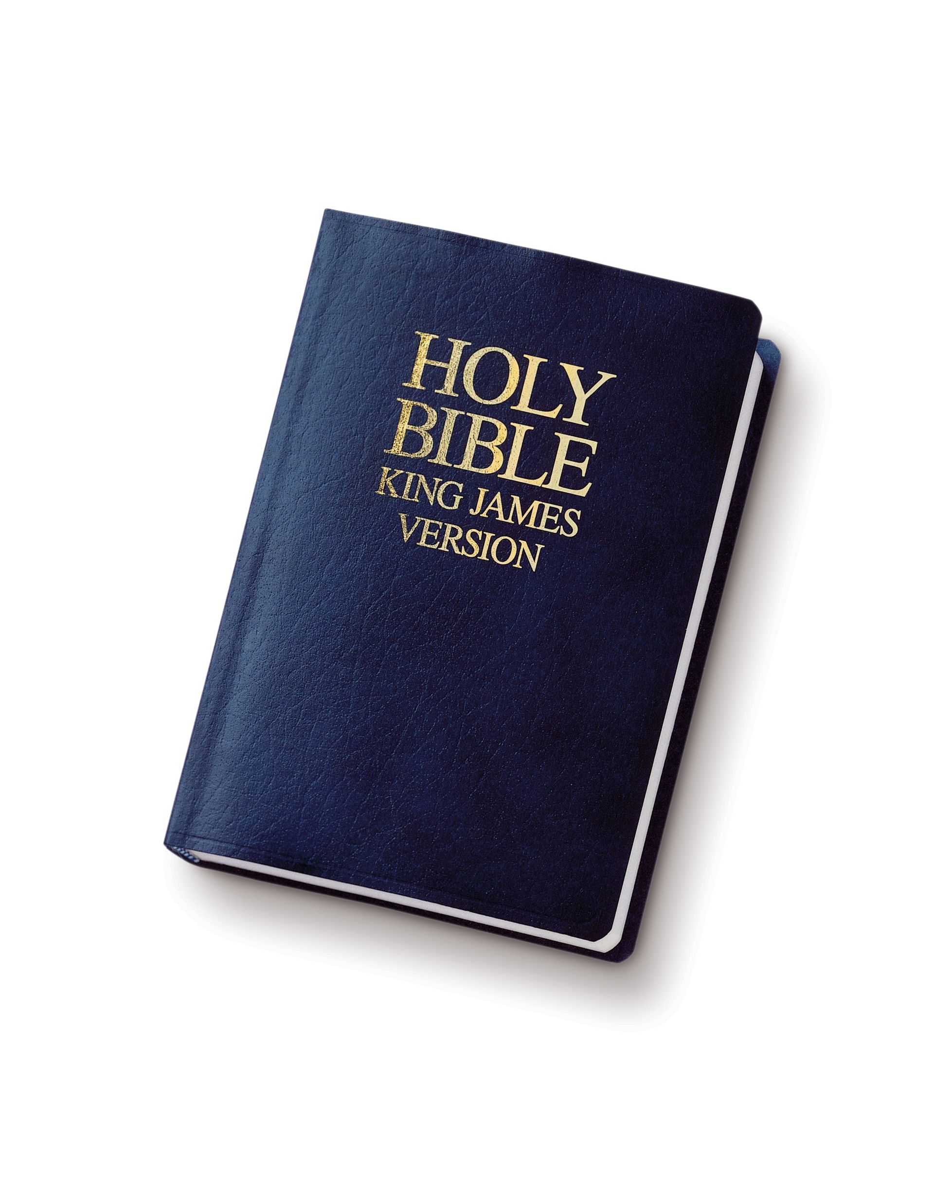 A hardcover King James Version of the Holy Bible.