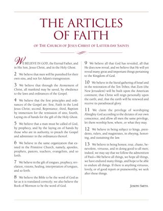 the Articles of Faith