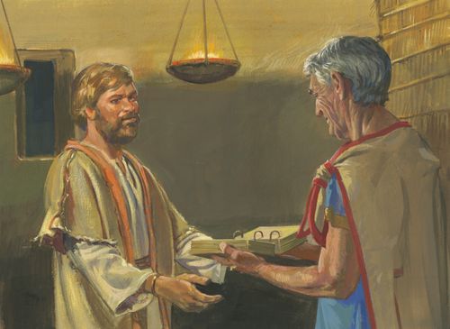 Nefi memberikan kepingan-kepingan kepada Yakub