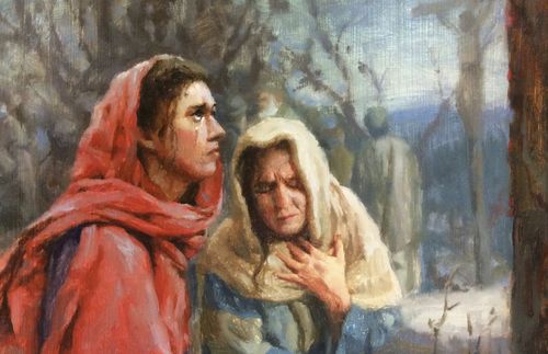 Mary Magdalene and Mary, the mother of Jesus, at the cross