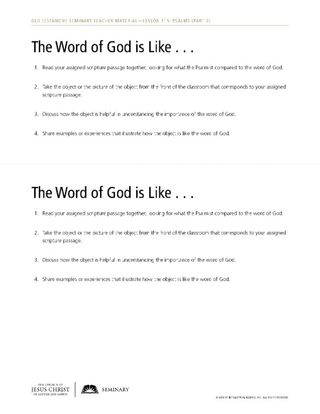 Handout: The Word of God is Like …