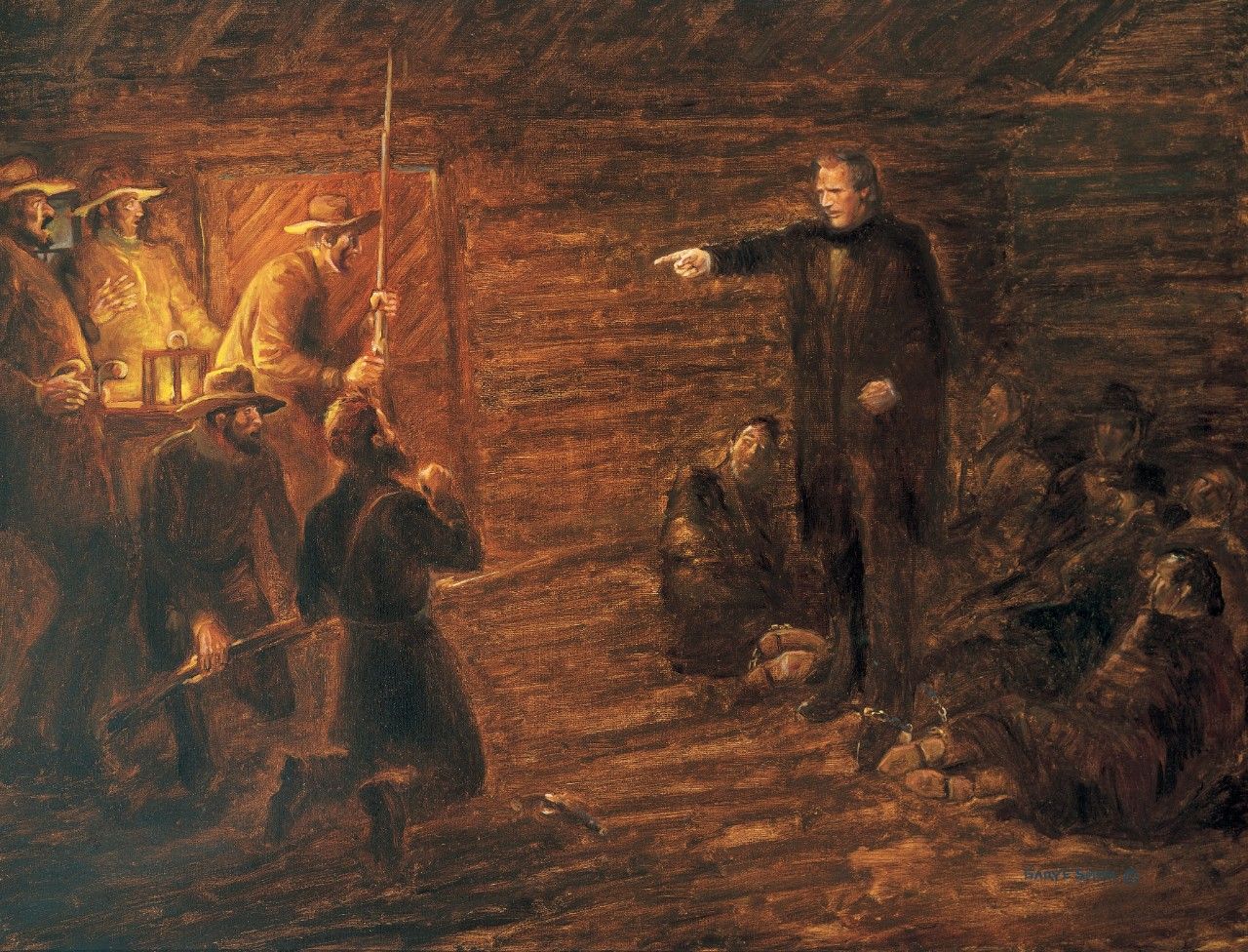 Joseph Smith Chastising the Guards at Richmond Jail, by Gary E. Smith; Primary manual 5-31
