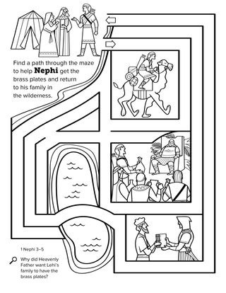 coloring page, brass plates maze