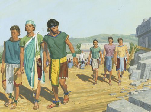 férfiak egy csoportja sétál