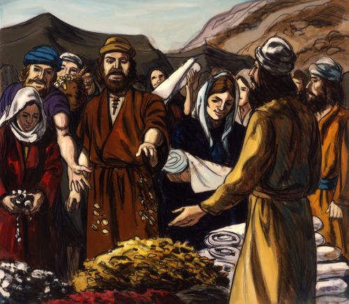 Israelites giving offerings