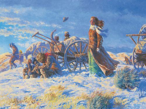 Handcart Pioneers Approaching the Salt Lake Valley