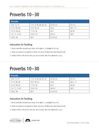 Proverbs 10–30 handout