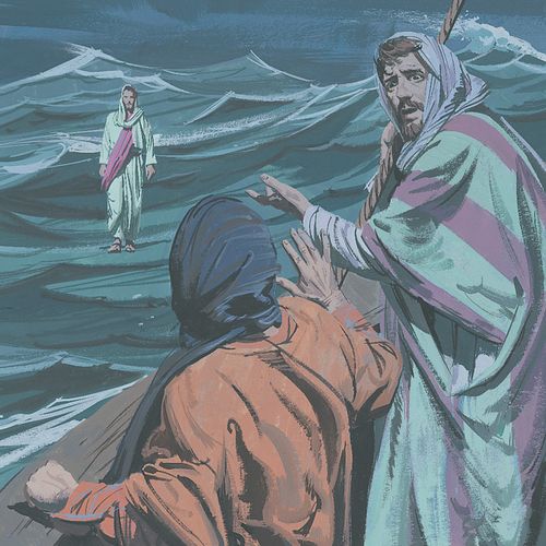 The disciples are afraid when they see Jesus walking on the water - ch.29-3
