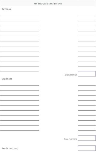 Blank form: My Income Statement