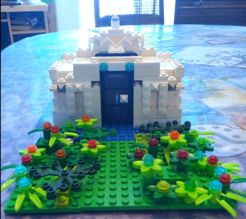 A lego temple creates by Hyrum Creed.